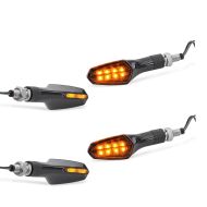 2x LED-indikatorer motorsykkel Lumitecs KP18 E-merke 2 deler foran-bak sparesett