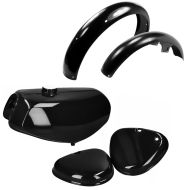 Sett: Front/bak skjerm egnet for Simson S50 S51 S70 Craftride med bensintank og sidedeksel svart