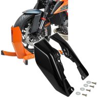 Sett: Motorsykkelrocker ConStands Easy-Plus motorsykkelstativ opp til 21 tommer oransje + mellomramme vindavviser egnet for Harley Davidson Touring 09-24 varmebeskyttelse Craftride WA3 svart