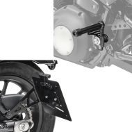 Sett: Sideskiltholder for Chopper Cruiser Retro universalskiltholder Craftride LH5 + passasjerfotstøtte kollisjonsstang egnet for Harley Davidson Softail 18-24 beskyttelsesstang Craftride SC16