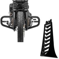 Sett: Crash bar Bart egnet for Harley Davidson Softail Street Bob / Standard 18-24 Craftride svart + frontspoiler egnet for Harley Davidson Softail 18-24 Radiatordeksel Craftride CV6 matt svart
