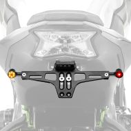 Sett motorsykkel nummerskiltholder universal + 3 i 1 blinklys med bremse og baklys ECE Zaddox BP1