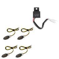 4x LED-indikatorer KP8 front-bak tonet + indikatorrelé egnet for Triumph Tiger Sport / Daytona 675 / R LED