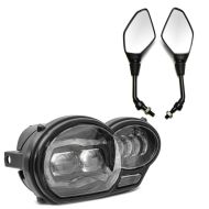 LED frontlykt egnet for BMW R 1200 GS 04-12 QL4 + bakspeil ECE