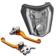 Bremsehåndtak + clutchspak egnet for KTM 500 EXC 14-16 + LED hovedlys