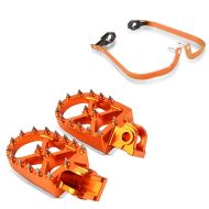 Fotstøtter + håndbeskyttere egnet for KTM 690 SMC / R orange