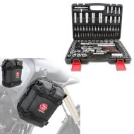 Pipenøkkelsett 108 deler skralleboks + 2x crash bar bag