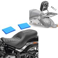 Sett: Gel sete egnet for Harley Davidson Sport Glide 18-24 Craftride HX6 komfort dobbelt sete + sissy bar egnet for Harley Davidson Softail / Sport Glide 18-24 R1 med bagasjehylle og docking krom Craftride