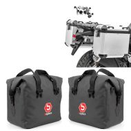 Sett med innerposer egnet for aluminiumskofferter 35-45L + aluminiumskofferter sett sidevesker 38-45 liter + adapter sølv