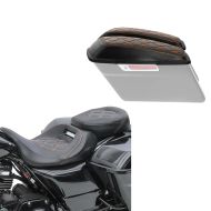 Sett: Sete egnet for Harley Davidson Touring 09-24 Komfortsete Craftride RH3 svart-oransje + Deksel sidekassetrekk egnet for Harley Davidson Road Glide Special 15-24 Craftride oransje