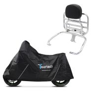 Presenning + bagasjebrett med sammenleggbar rygg som passer til Vespa GTS 300 / 250 / 125 08-22 krom
