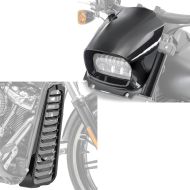 Sett: Frontspoiler egnet for Harley Davidson Softail Fat Bob / 114 18-24 Radiatordeksel Craftride CV6 + frontlykt frontmaske egnet for Harley Davidson Softail Fat Bob 114 18-24 Fly Screen Craftride svart