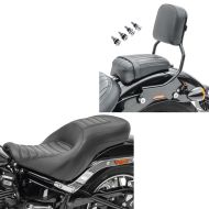 Sett: Sete egnet for Harley Davidson Softail Street Bob 18-24 Craftride TR2 Comfort dobbeltsete + sissy bar egnet for Harley Davidson Softail 18-24 Craftride R1 med dockingsett svart