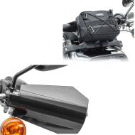 Sett: Håndbeskyttere egnet for Harley Davidson håndbeskyttelse Craftride HP4 svart + motorsykkel styreveske for chopper og cruiser Craftride LB1