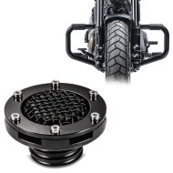 Sett: Motorsykkel CNC tanklokk egnet for chopper / tilpasset sykkel tanklokk Craftride TD6 svart CB22932 + crash bar Moustache II egnet for Harley Davidson Softail Fat Bob 114 18-24 svart