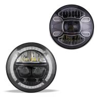 Sett: Frontlykt egnet for Harley Davidson Craftride F7 LED hovedlykt 7" + Frontlykt egnet for Harley Davidson Craftride F10 LED frontlykt 7"