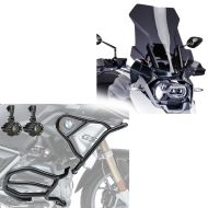 Touring-skjerm mørktonet Puig + sett med håndtak øverst og nederst + frontlykt XL8 egnet for BMW R 1250 GS 19-23