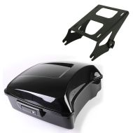 Sett: Topcase Chopped egnet for Harley Davidson Street Glide Special 15-23 svart LB Craftride + Topcase bærer dobbelt sete egnet for Harley Davidson Touring 14-23 svart Craftride