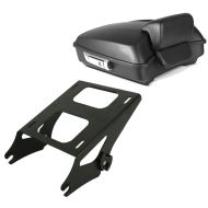 Sett: Toppkoffert egnet for Harley Davidson Street Glide 14-22 Craftride Razor GB4 svart matt + Toppkoffert bærer dobbelt sete egnet for Harley Davidson Touring 14-23 svart Craftride