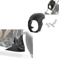 Sett: Lampemaske egnet for Harley Davidson Breakout / 114 18-24 frontlyktbekledning Craftride RM2 frontrute + frontspoiler egnet for chopper / tilpasset sykkelmotorspoiler Craftride CP9 svart CB5922