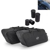 Sett: Dekker 4-punkts dockingsett egnet for Harley Davidson Touring 09-23 monteringssettdeksel Craftride CK1 svart + etui innervesker egnet for Harley Davidson Street Glide Special 15-23 Craftride BG1 par