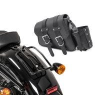 Sett: bagasjehylle egnet for Harley Davidson Sportster 04-20 Solo Rack Craftride svart + salveske egnet for Chopper / Custombike Spesialsideveske venstre SB5 Craftride svart CB30990