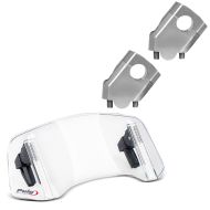 Styrestige egnet for BMW R 1150 GS / R 40mm aluminium sølv + frontrutespoilerfeste Puig 20764W klar