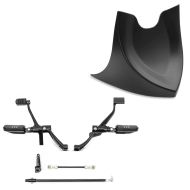 Sett: Frontspoiler egnet for Harley Davidson Sportster 1200 Roadster 17-20 Motorspoiler Craftride CP6 matt svart + Foroverfotstøttesystem egnet for Harley Davidson Sportster 1200 Iron 18-20 Craftride svart