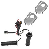 Styrestige egnet for Yamaha FZ6 / Fazer / S2 40mm aluminium sølv + oppvarmede håndtak / oppvarmede håndtak GH1 for 22mm styre