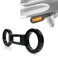 Sett: LED-styreindikatorer egnet for chopper / tilpasset sykkel Lumitecs-indikatorer XS-tonet CB18204 + gaffelstabilisator egnet for Harley Davidson Dyna Street Bob 06-17 Craftride FS2