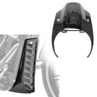 Sett: Frontspoiler egnet for Harley Davidson Softail Street Bob 18-24 Radiatorbeklædning Craftride CV4 + lampemaske egnet for Harley Davidson Softail Street Bob 18-24 frontlyskåpe Craftride RM5 frontrute svart
