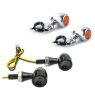 LED-indikatorer egnet for Kawasaki VN 1500 Classic / Mean Streak med E-merke gul krom + LED-indikatorer BL18 med E-mark tonet foran og bak