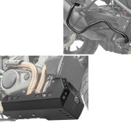 Sett: Eksoskollisjonsbøyle egnet for Harley Davidson Pan America 1250 / Special 21-24 crashbar Motoguard EP1 + motorbeskyttelse egnet for Harley Davidson Pan America 1250 / Special 21-24 Motoguard svart aluminium frontspoiler undervognsbeskyttelse