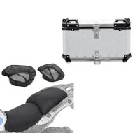 Toppkoffert i aluminium sølv + setetrekk / setetrekk som passer til BMW R 1250 GS Adventure 19-24