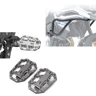 Fotstøtter grå + kåpebeskyttelsesstang egnet for BMW F 750 GS / BMW F 850 GS 18-23 tankbeskyttelsesstang på toppen