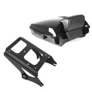 Sett: Toppkoffert egnet for Harley Davidson Tri Glide Ultra 09-24 Craftride Razor GB2 svart + bagasjehylle TP flyttbar egnet for Harley Davidson Touring 09-13 svart Craftride