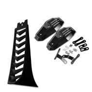 Sett: Frontspoiler egnet for Harley Davidson Heritage Softail Classic 114 18-24 Radiatordeksel Craftride CV6 matt svart + håndbeskyttere egnet for Chopper / Custombike Classic Tourtecs HP8 styrebeskyttelse svart CB9512