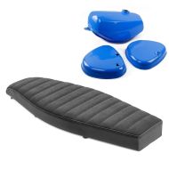 Flatbenksete VS1 Craftride egnet for Simson S51 / S50 / S70 + tank / bensintank med sidedeksel blå