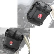 Sett: Motorsykkel crash bar bag egnet for crash bar K4 Dry Bag vanntett 10 liter Bagtecs med crash bar bag K3 wd 6L sort