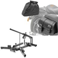 Sett: Dekkskifter for motorsykkeldekk 12-21" MD4 ConStands med salveske høyre Montana 8Ltr for Chopper svart