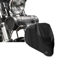 Sett: Motorsykkel verktøyrull Elgin 2,4 liter egnet for retro sykler sw Craftride med presenning XL deksel sw