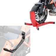 Sett: Motorsykkelvippe Easy-Plus opp til 21" rød ConStands med spakbeskytter Lever Guard bremsespak clutchspakbeskyttelse X6 sw