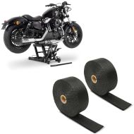 Sett: Lift Midlift L egnet for chopper / custom sykkel opp til 680 kg sw ConStands med motorsykkel varmebeskyttelsestape, eksostape sw 15m CB38680