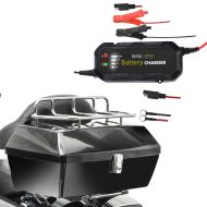 Sett: Toppkoffert med bagasjegrill Missouri 43Ltr egnet for Chopper sw Craftride med batterilader BC2 1500mA