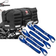 Sett: Motorsykkel hale bag SX70 70Ltr vanntett i sw Bagtecs med surringsløkker egnet for spennstropper, megapakke med 6 blå