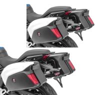 Sett med 2x motorsykkelkofferter + sideveske med sideveske universal PX74 Bagtecs hvit