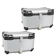 Sett med 2x motorsykkel aluminium toppkoffert Bagtecs XB85 aluminium universal 85 liter sølv