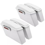 Sett med 2x sidevesker sett egnet for Harley Davidson Touring 94-13 Craftride hard case 30Ltr hvit glatt