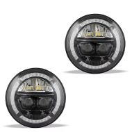 Sett med 2x hovedlykter egnet for Harley Davidson Craftride F10 LED-frontlykter 7" tommer