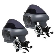 Sett med 2x frontmaske med frontrute og frontlysholder egnet for Harley Davidson Dyna 06-17 Craftride umalt